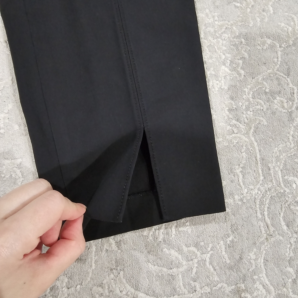 Lafayette 148 Black Tapered Split Hem Ankle pants Trousers size 10 - Picture 6 of 8